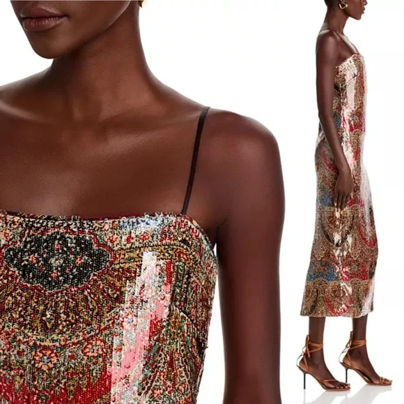 NWT Veronica Beard Leda Dress in Size 6 Red Multi - Picture 4 of 15